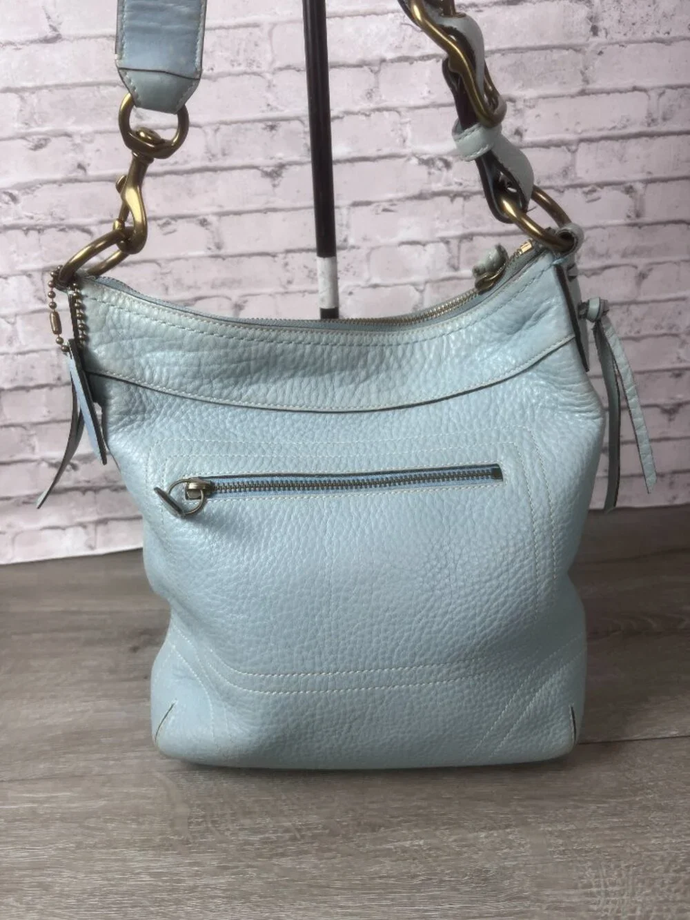 Coach 10716Chelsea Laced Leather Crossbody Hobo Bag.